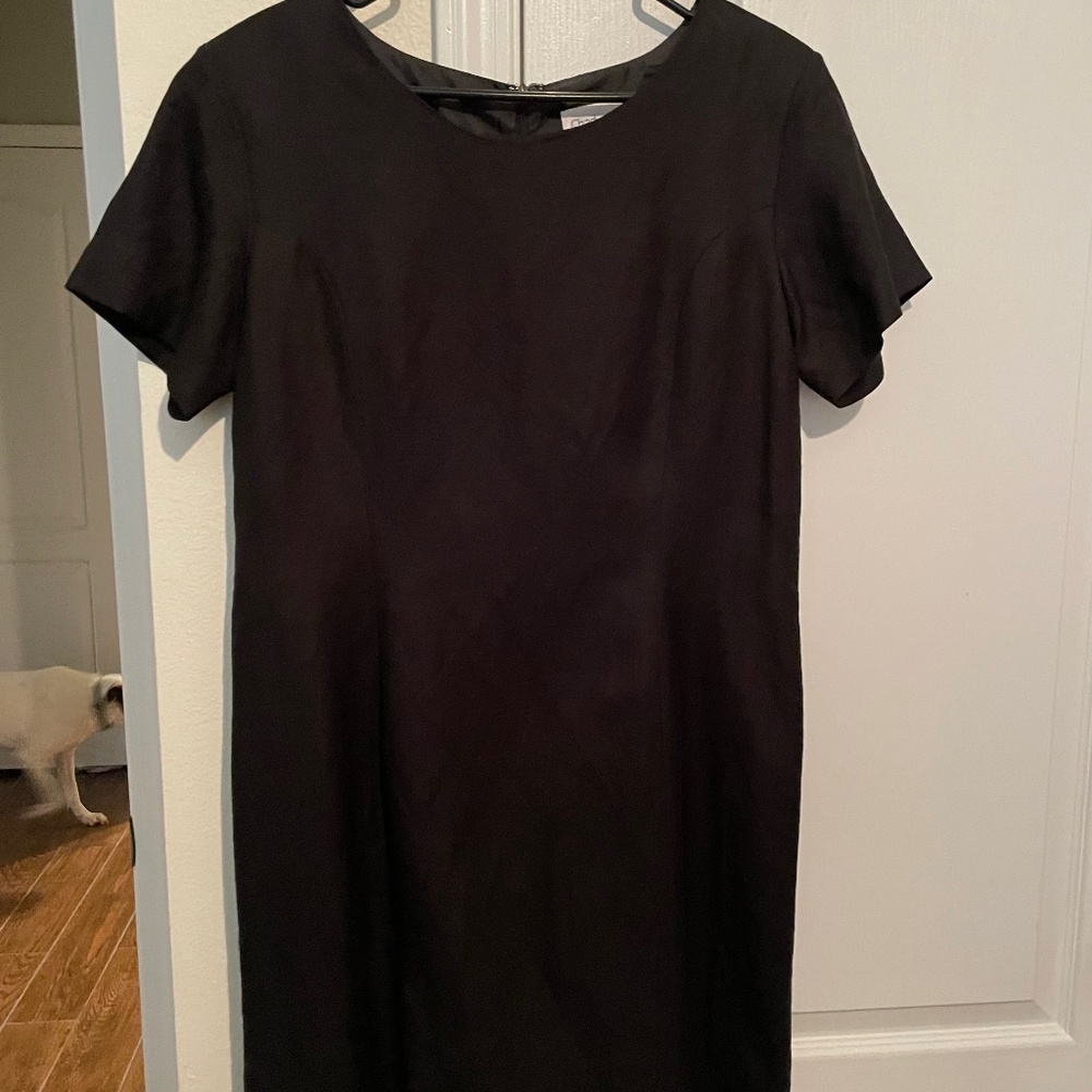 Black linen dress